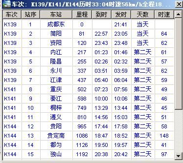 k141和k144是同一列车吗？k141