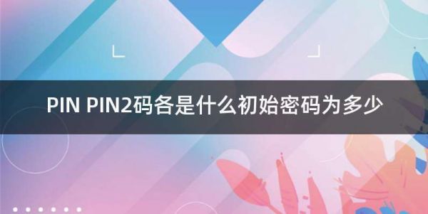 新pin2码是什么？PIN2码