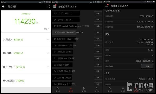 关于小米note3小米6跑分的信息-图2 关于小米note3小米6跑分的信息-图2