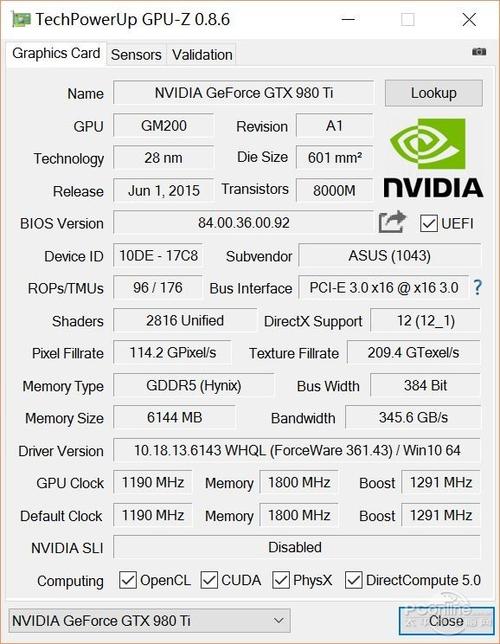 包含华硕gtx980跑分多少的词条