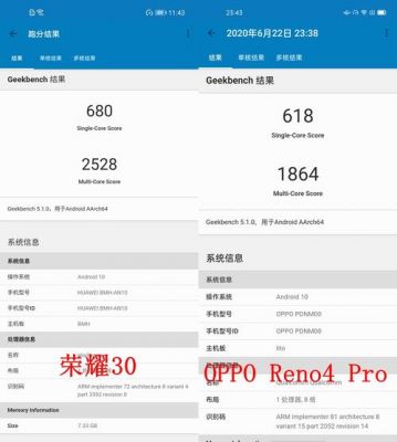 荣耀30和reno4跑分的简单介绍