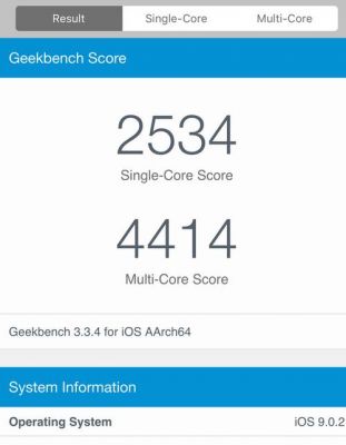 关于iPhone6sg跑分的信息