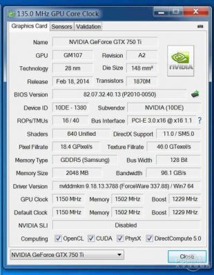 关于gtx750ti跑分700的信息